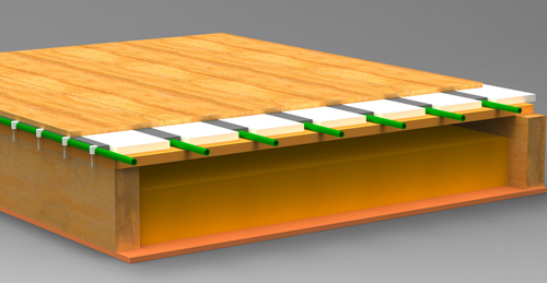 Lattialämmitysjärjestelmän läpileikkaus
