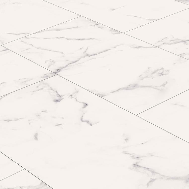 Valkoinen marmorikuvioitu vinyylilaatta