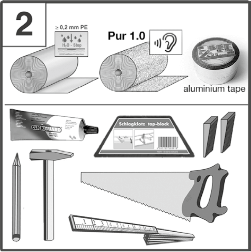 Lattian asennukseen tarvittavat työkalut