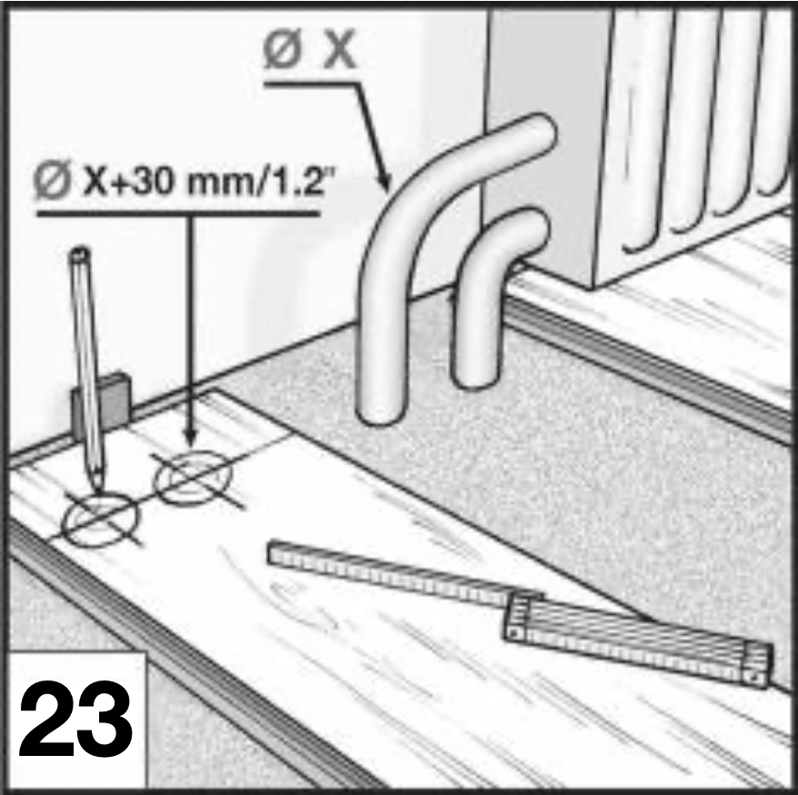 Lattian asennus lämmitysputkien ympärille