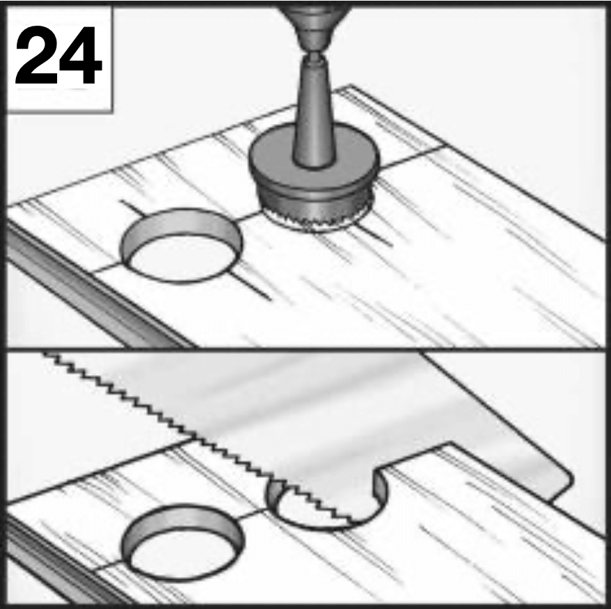 Ympyrän sahaus lattialankkuun