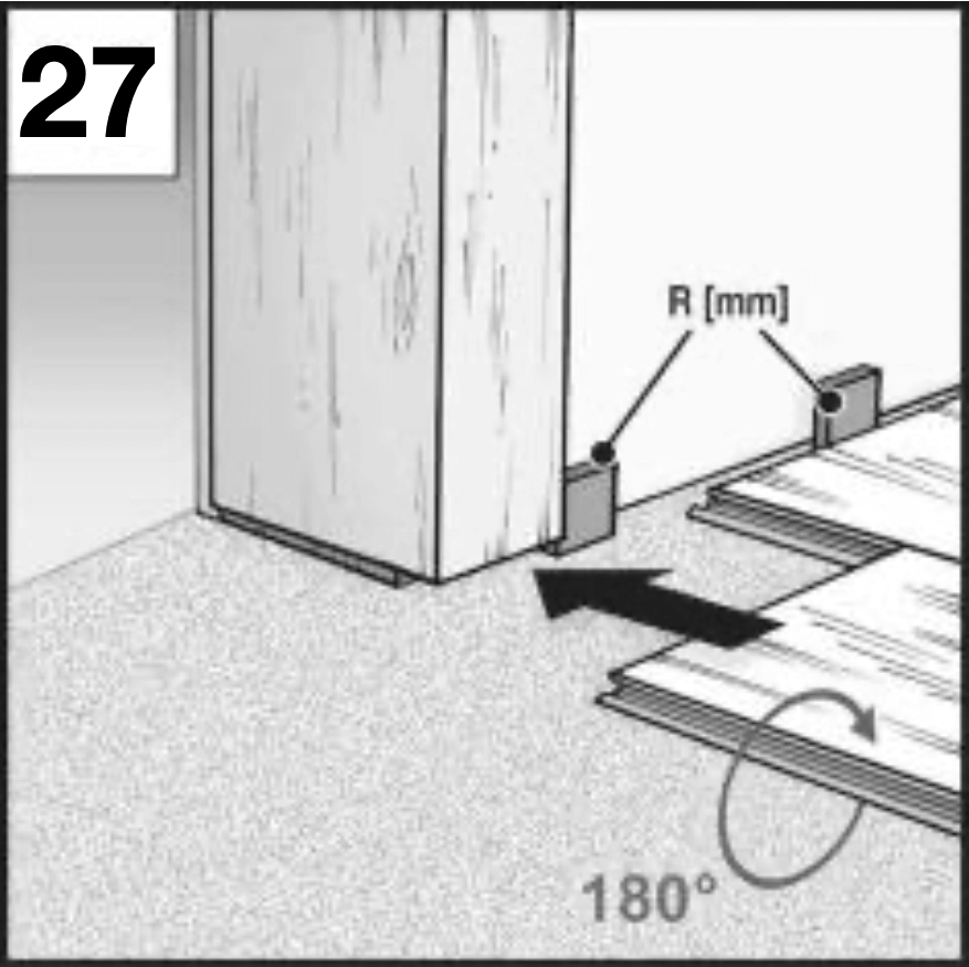 Lattian liu'uttaminen ovenpielen alle