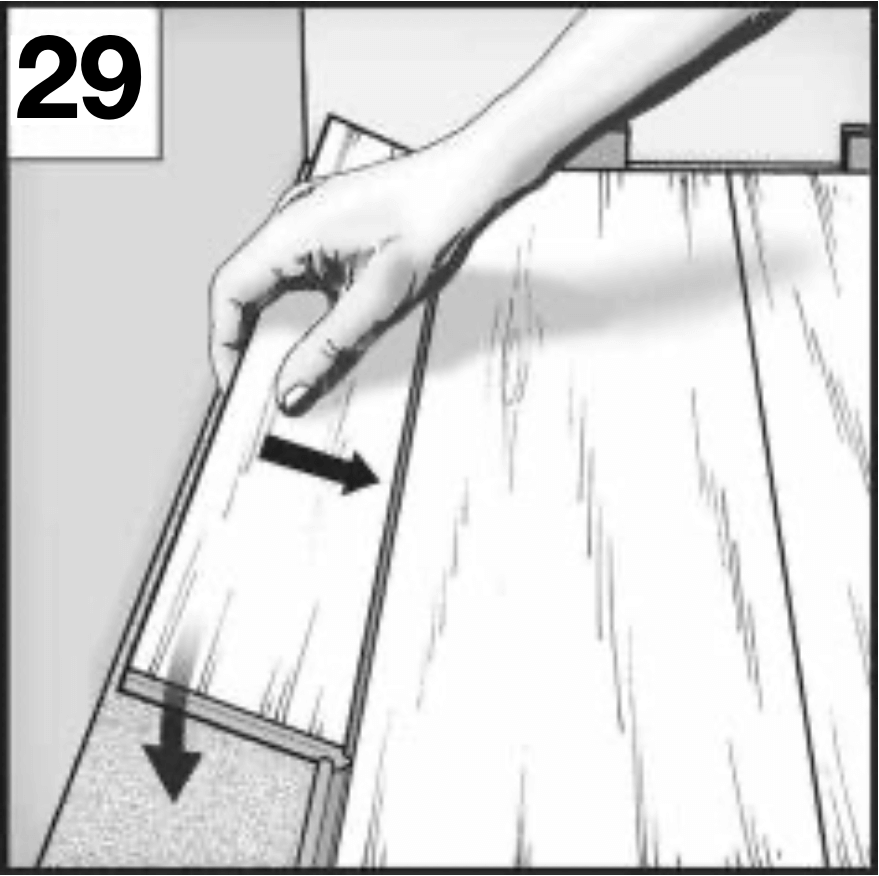 Viimeisen rivin paikalleen laittaminen