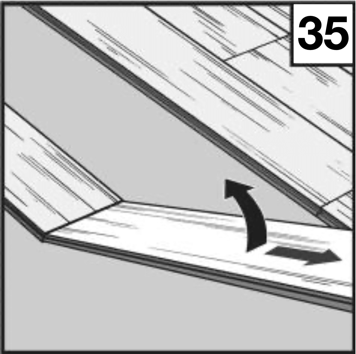 Lattialankun irroittaminen toisistaan