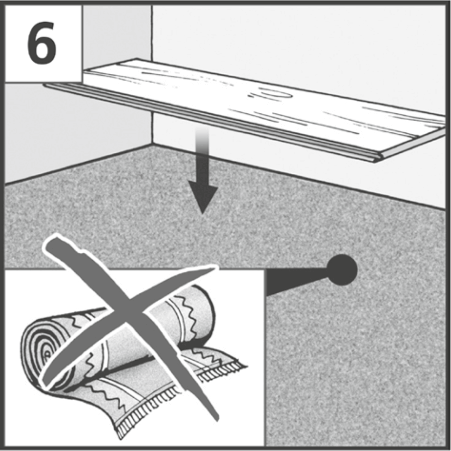 Hybridilattiaa ei saa asentaa maton päälle