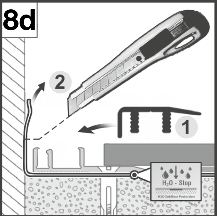 Mattoveitsellä viimeistellään reuna