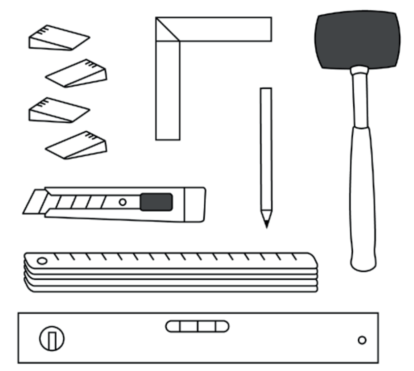 Liimattavan vinyylilankun asennukseen tarvittavat työkalut