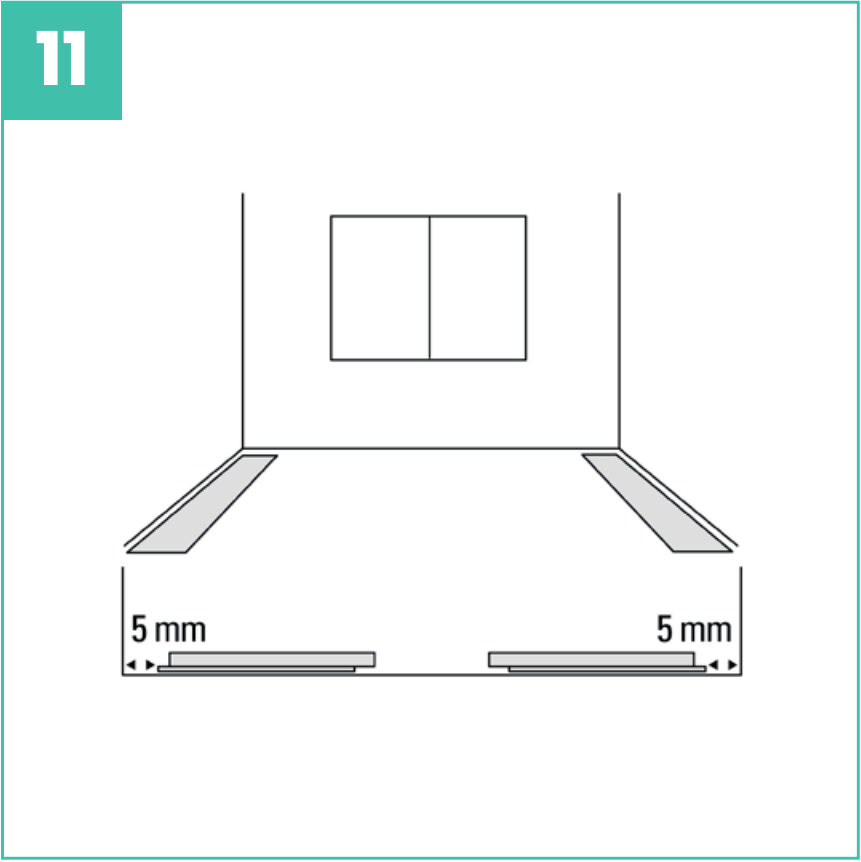 Huoneen reunoille jätettävät liikuntavarat