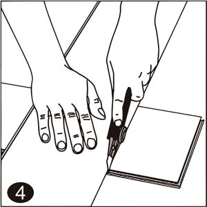 Vinyylilankun katkaisu mattoveitsellä