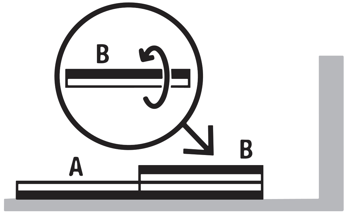 Tekstiililaatan reunan leikkauksen ensimmäinen vaihe