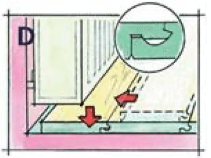 Laudan työntäminen paikoilleen