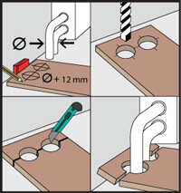 Vinyylilankun asentaminen patteriputken ympärille.
