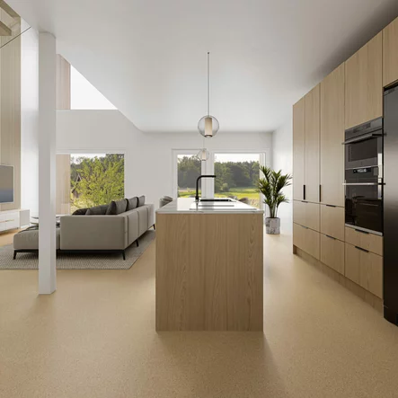 Vaaleanruskea korkkilattia keitti=C3=B6ss=C3=A4 - Korkkilattiat - 62CSandM - 2