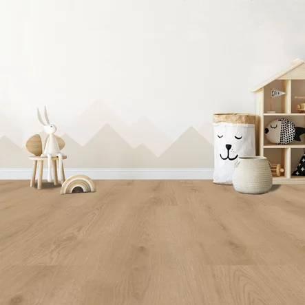 Vaaleanruskea liimattava vinyylilankku Check Expert 2482E Wees Oak lastenhuoneessa - Liimattavat vinyylilattiat - 722482M - 2