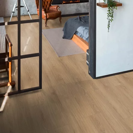 Vaaleanruskea vinyylilankku 91712 Vincent Oak Bronze olohuoneessa - Laminaatit - 3991712M - 2