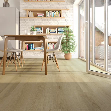 Vaaleanruskea vinyylilankku Spotlight 2254 Oak Prestige keittiössä - Vinyylilankut - 732254M - 2