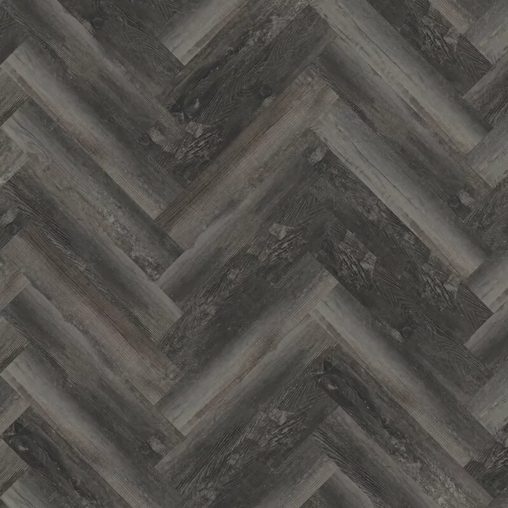 Liimattavan vinyylilankun Smoked Pine Black kalanruoto kuosi - Liimattavat vinyylilattiat - OFD-055-269M - 1