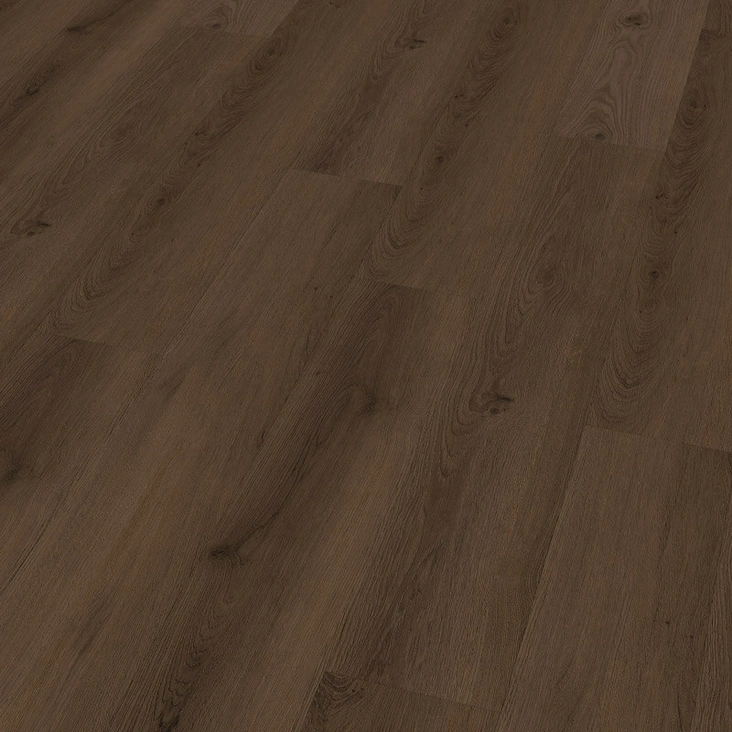 Tummanruskean vinyylilankun kuosi Check One Premium 2076 Boxbach Oak - Vinyylilankut - 662076M - 1